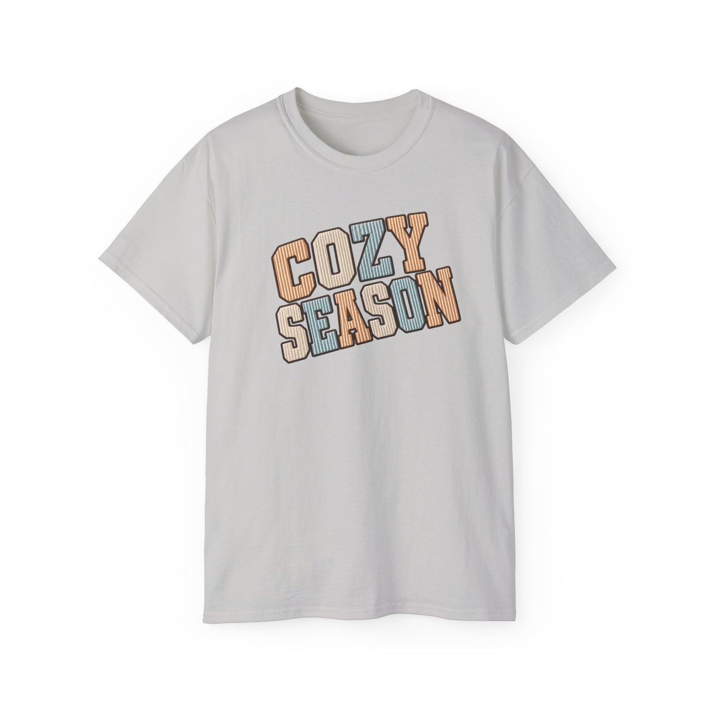 Cozy Season Tee — Retro Block Letter Fall Graphic T-Shirt