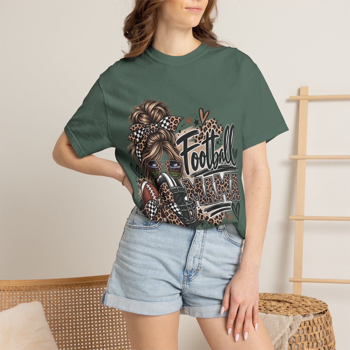 Football Mama Leopard Game Day Graphic Tee