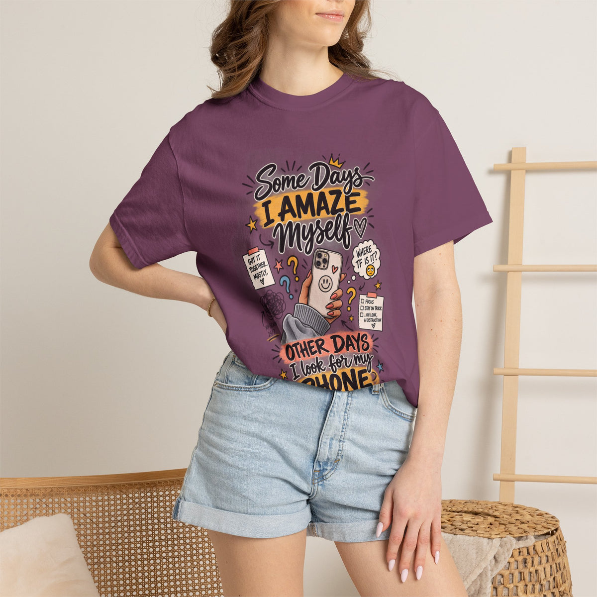 Some Days I Amaze Myself Funny Graphic Tee – Relatable Phone Shirt