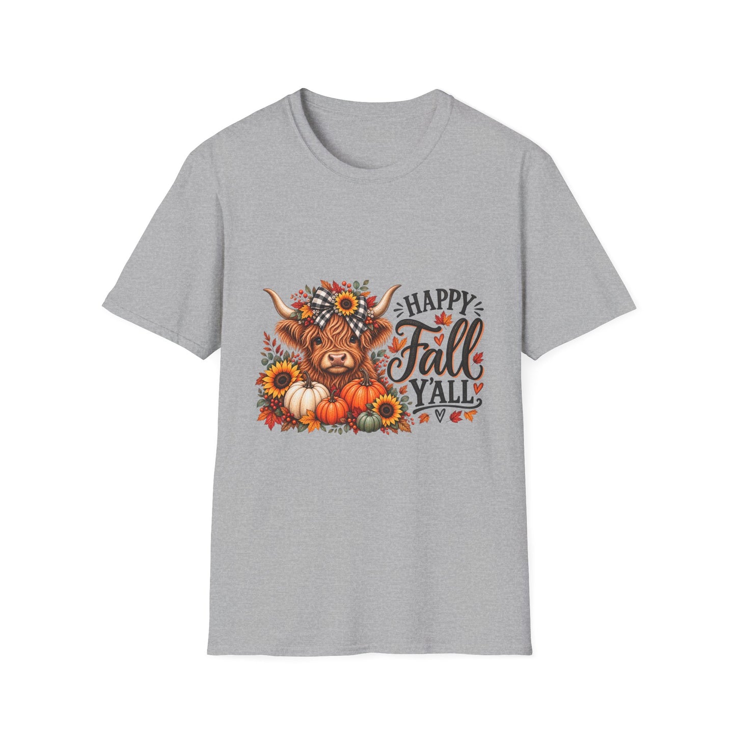Happy Fall Y'all Highland Cow Shirt | Cute Fall Graphic Tee