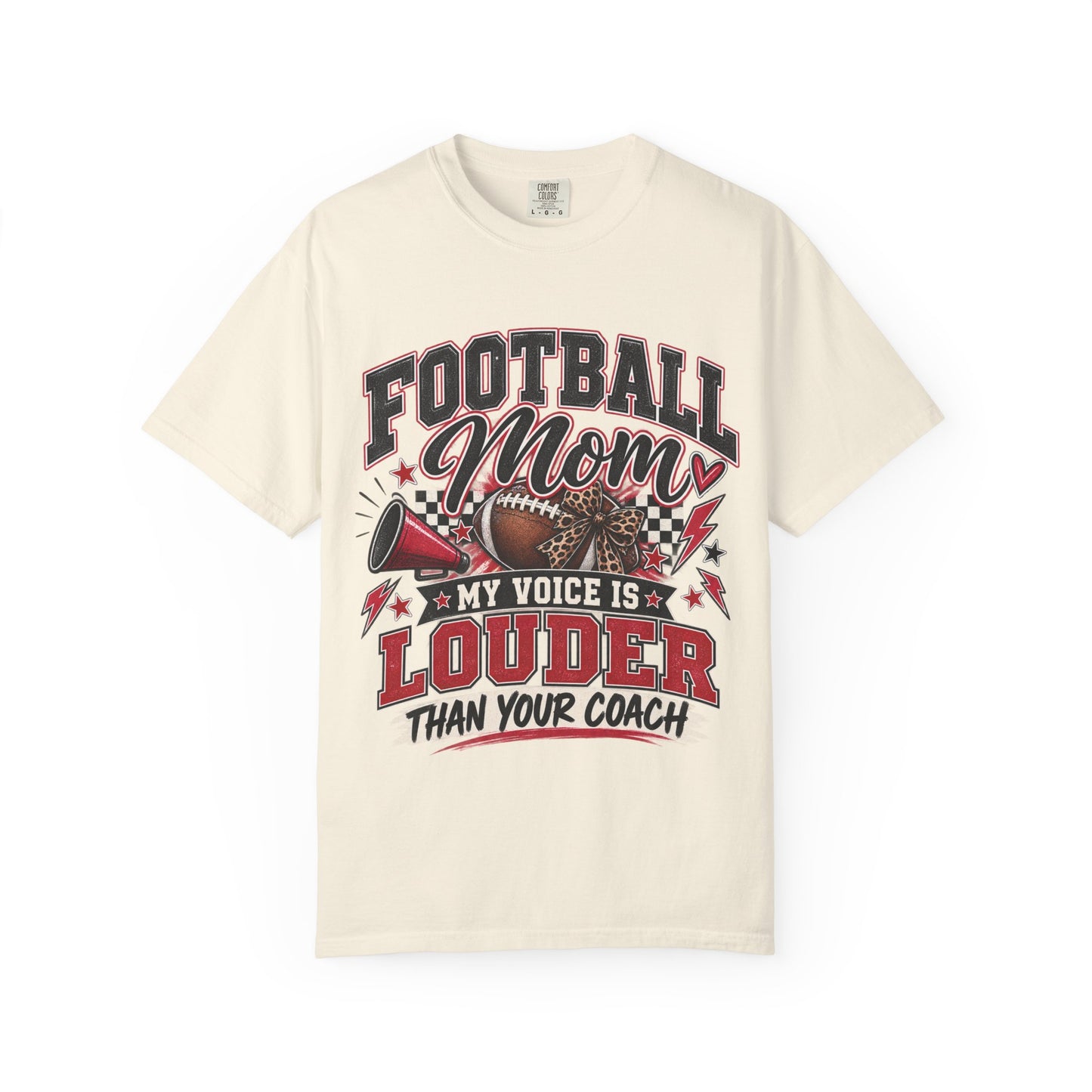 Football Mom Louder Than Your Coach Graphic Tee