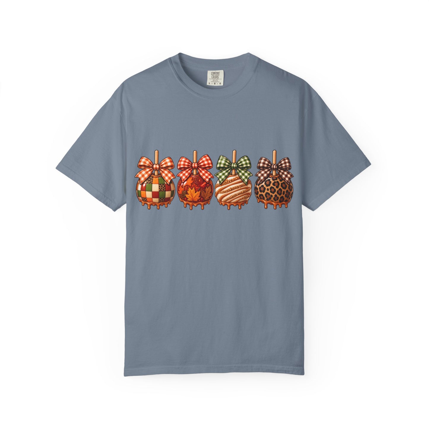 Fall Caramel Apple Graphic Tee – Cute Autumn Bow Shirt