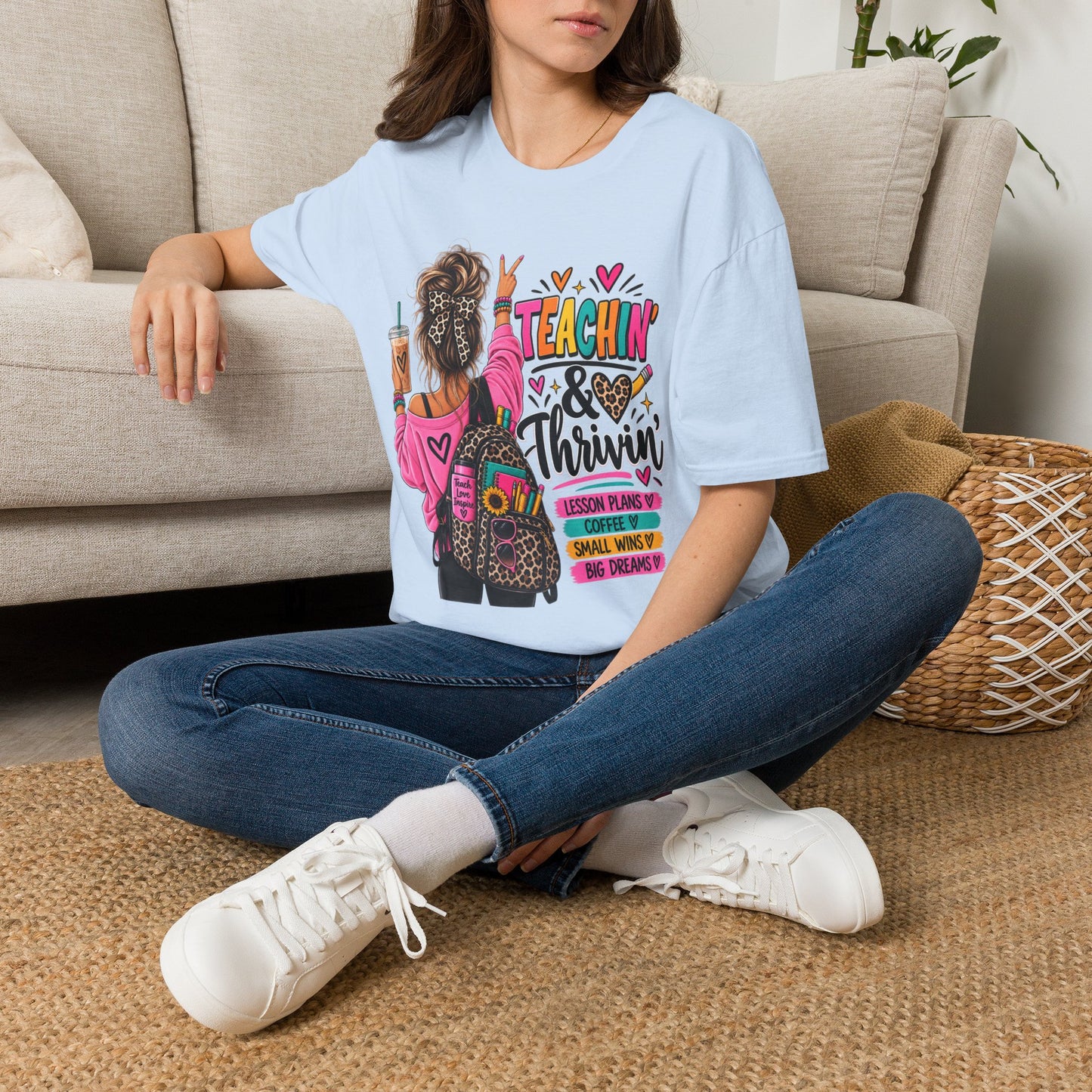 Teachin' & Thrivin' Teacher T-Shirt — Colorful Back-to-School Graphic Tee
