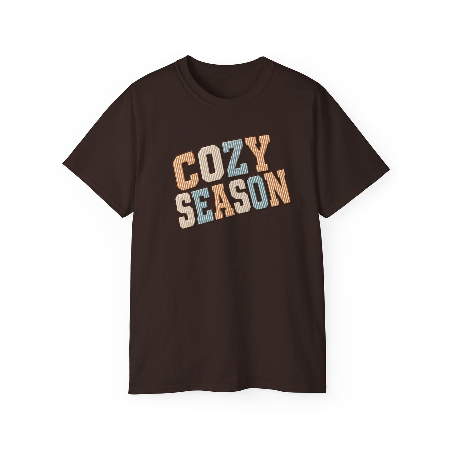 Cozy Season Tee — Retro Block Letter Fall Graphic T-Shirt