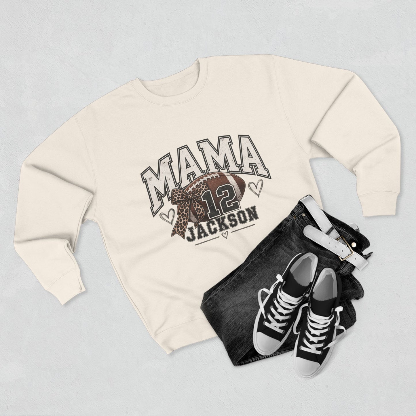 Personalized Football Mama Sweatshirt | Custom Player Name & Number Game Day Crewneck