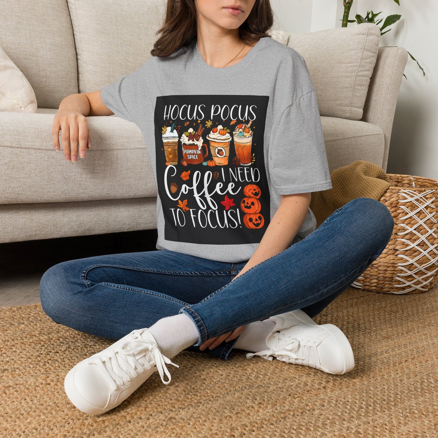 Hocus Pocus I Need Coffee T-Shirt — Pumpkin Spice Halloween Coffee Graphic Tee