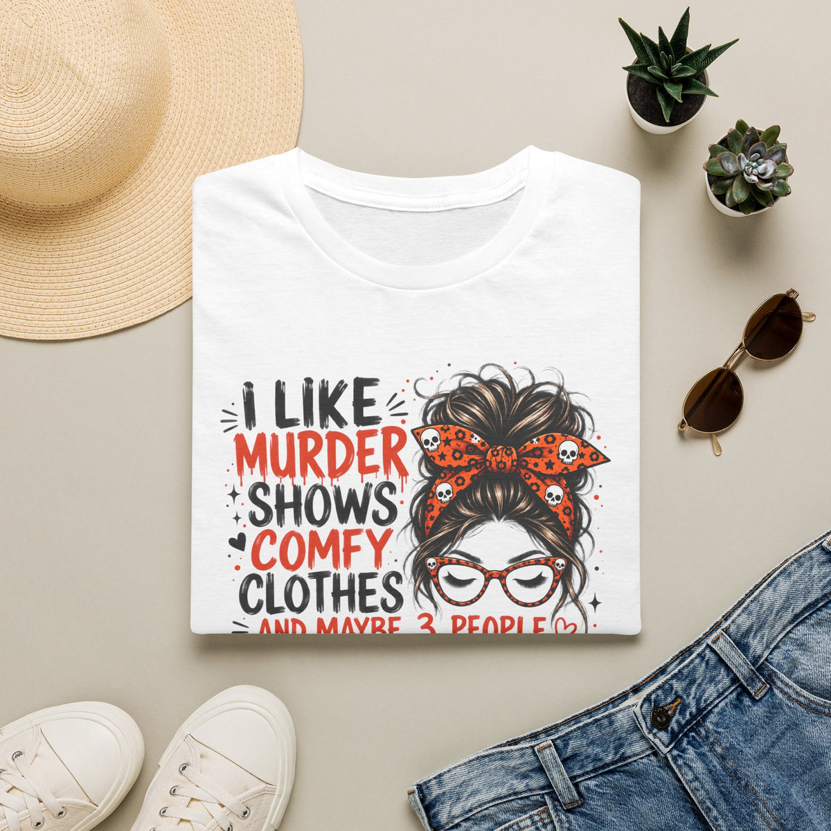 I Like Murder Shows & Comfy Clothes Graphic Tee – True Crime Shirt