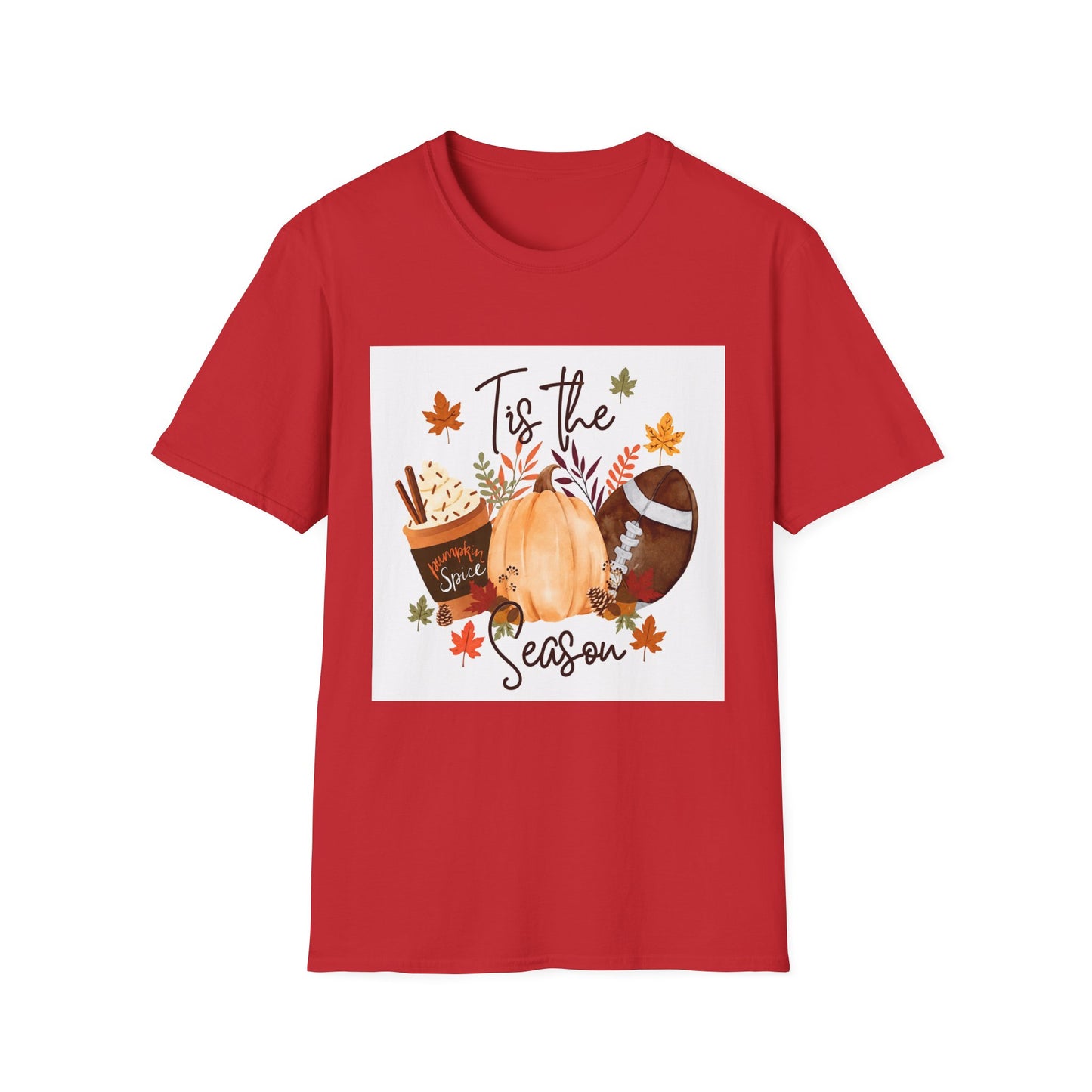T-Shirt — "Tis the Season" Fall Pumpkin Football Graphic Tee