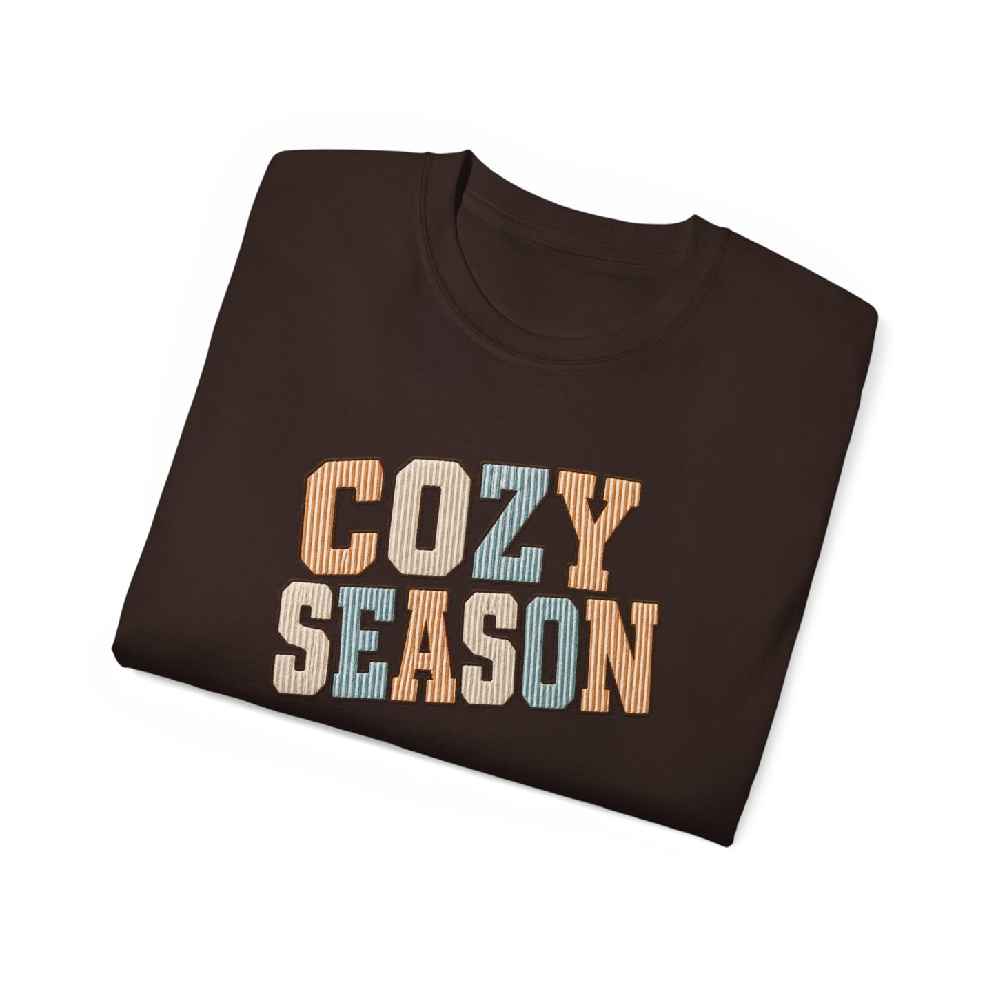 Cozy Season Tee — Retro Block Letter Fall Graphic T-Shirt