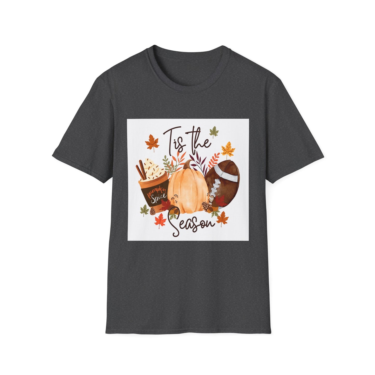 T-Shirt — "Tis the Season" Fall Pumpkin Football Graphic Tee