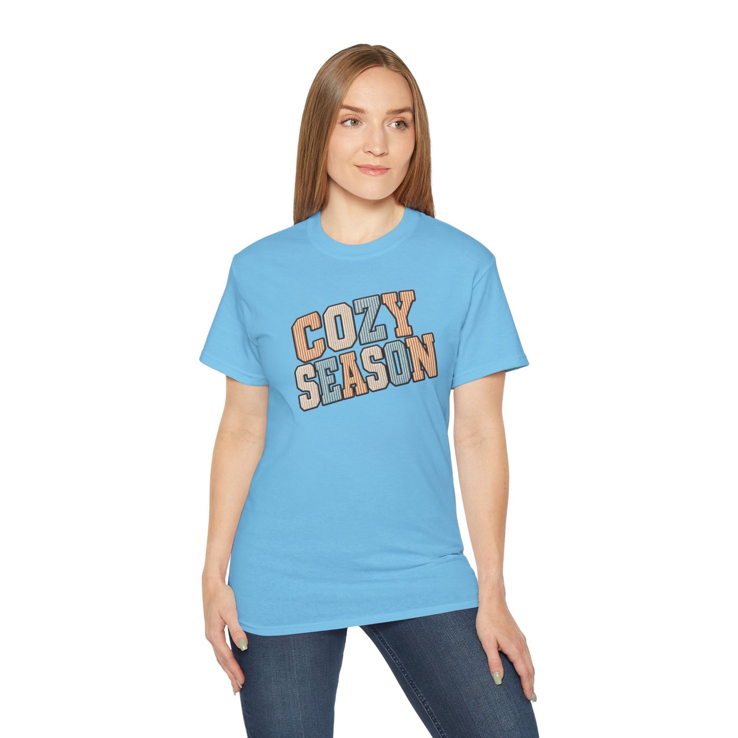 Cozy Season Tee — Retro Block Letter Fall Graphic T-Shirt