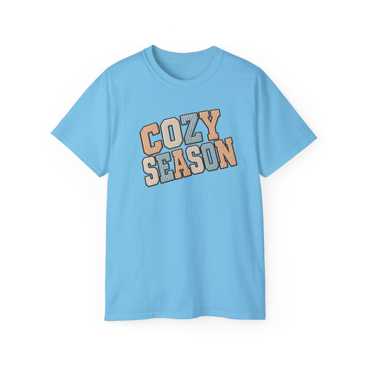 Cozy Season Tee — Retro Block Letter Fall Graphic T-Shirt